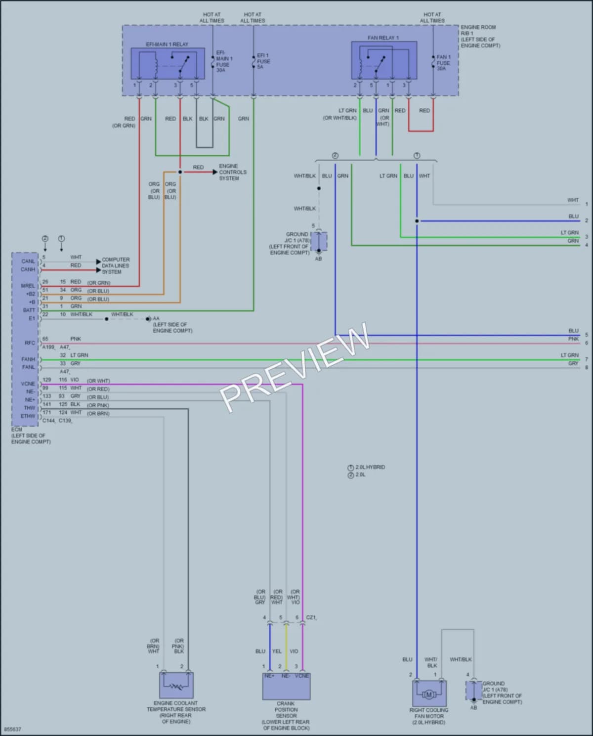 2024 Toyota CorollaCrossHybrid Cooling Fan wiring diagram preview