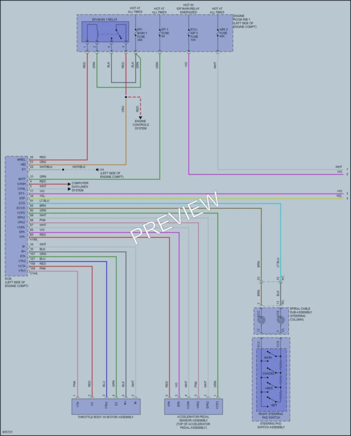 2024 Toyota CorollaCrossHybrid Cruise Control wiring diagram preview