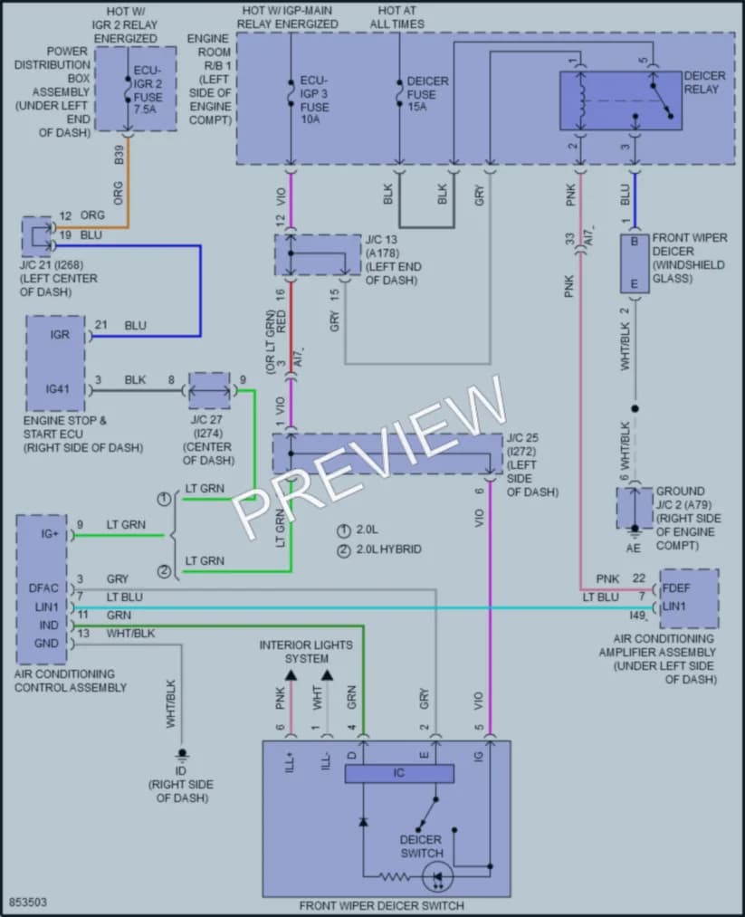 2024 Toyota CorollaCrossHybrid Defoggers wiring diagram preview