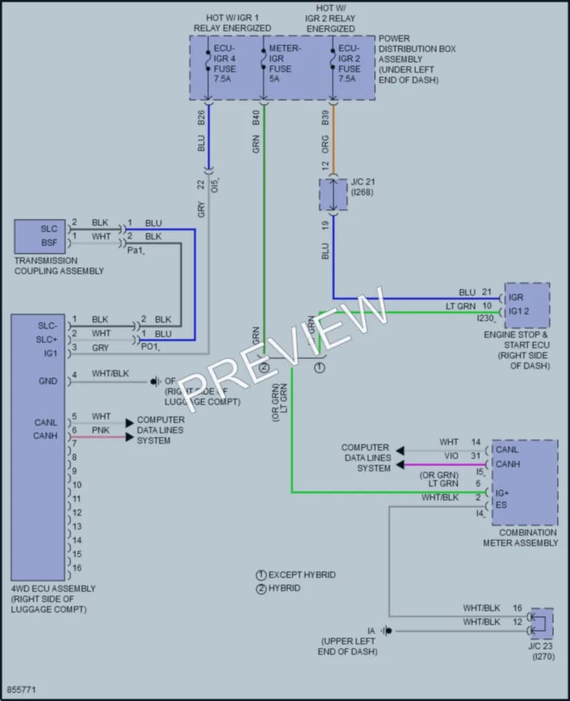 2024 Toyota CorollaCrossHybrid Transmission wiring diagram preview