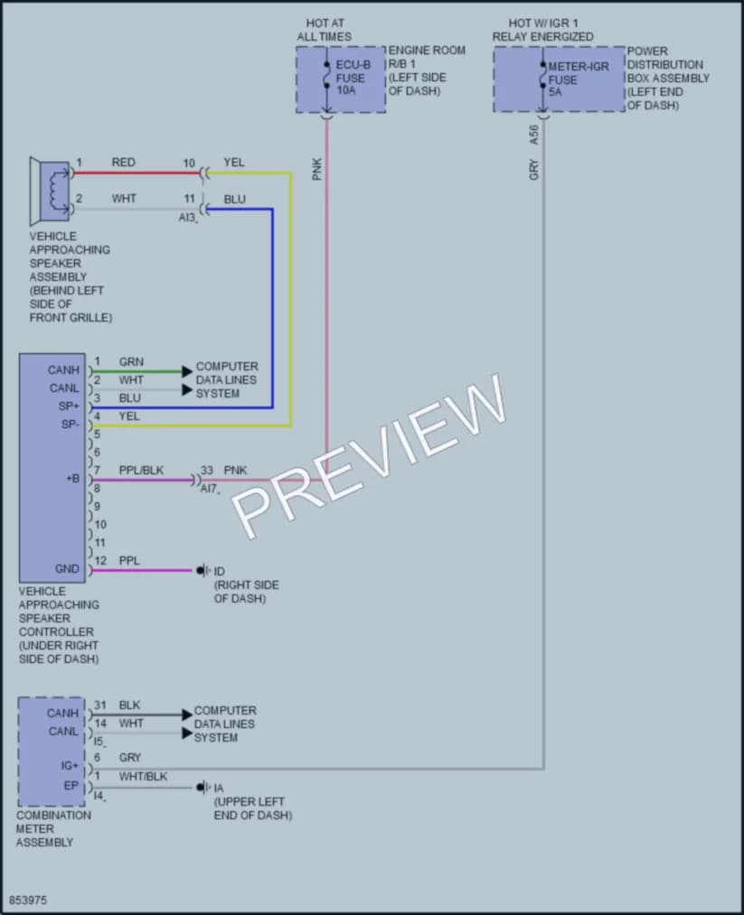 2024 Toyota CorollaHybrid Active Bodyworks wiring diagram preview