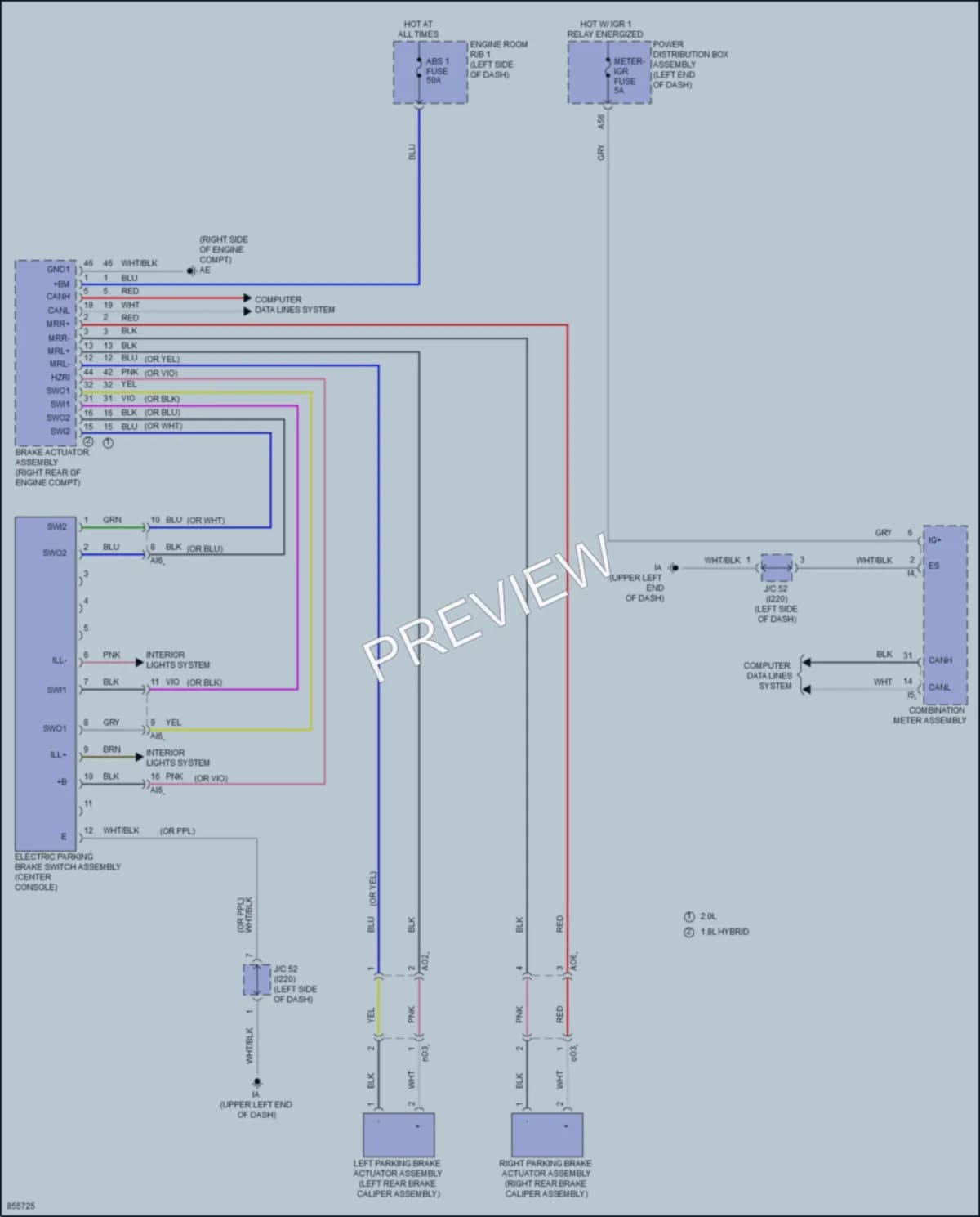 2024 Toyota CorollaHybrid Shift Interlock wiring diagram preview