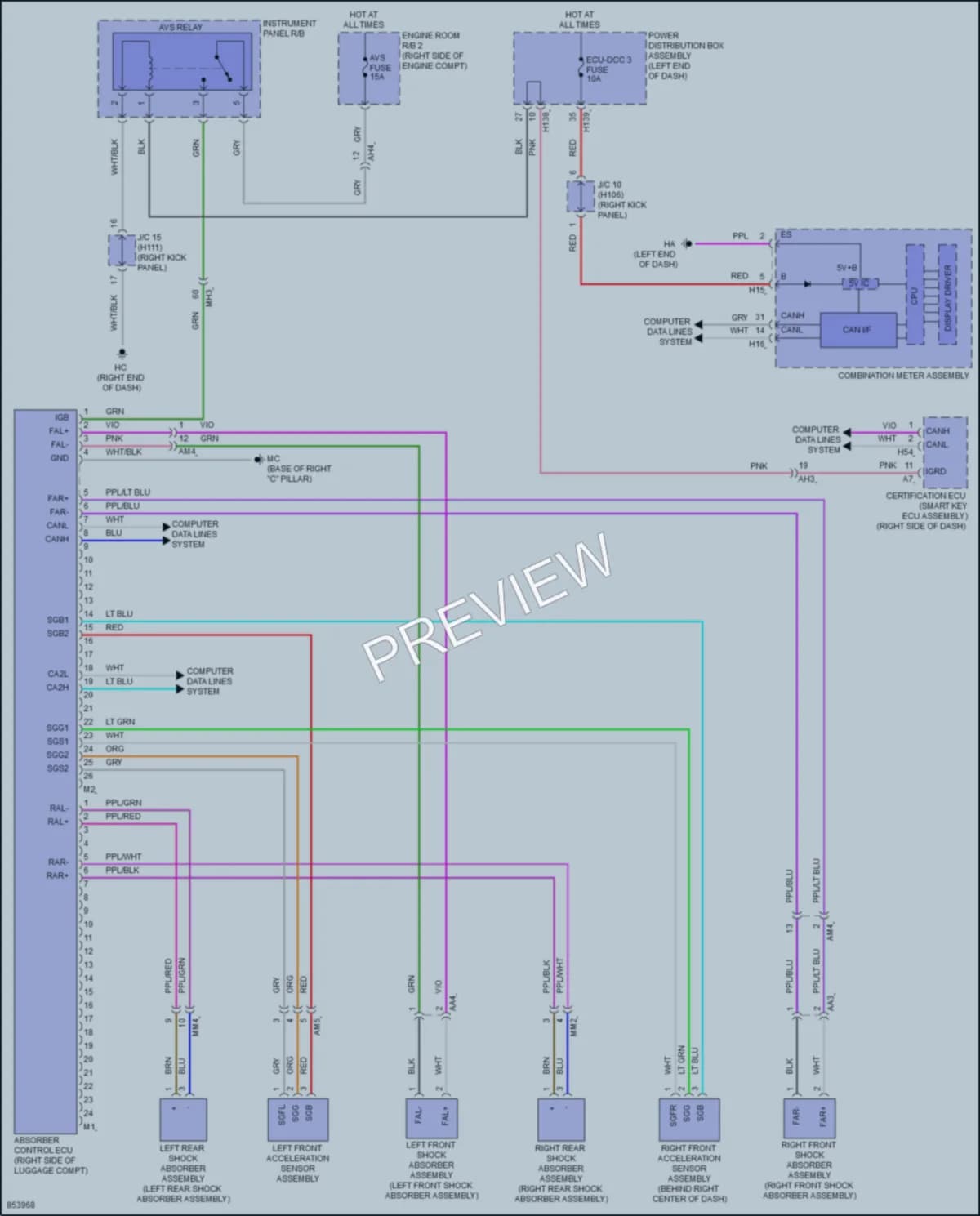 2024 Toyota CrownHybrid Electronic Suspension wiring diagram preview