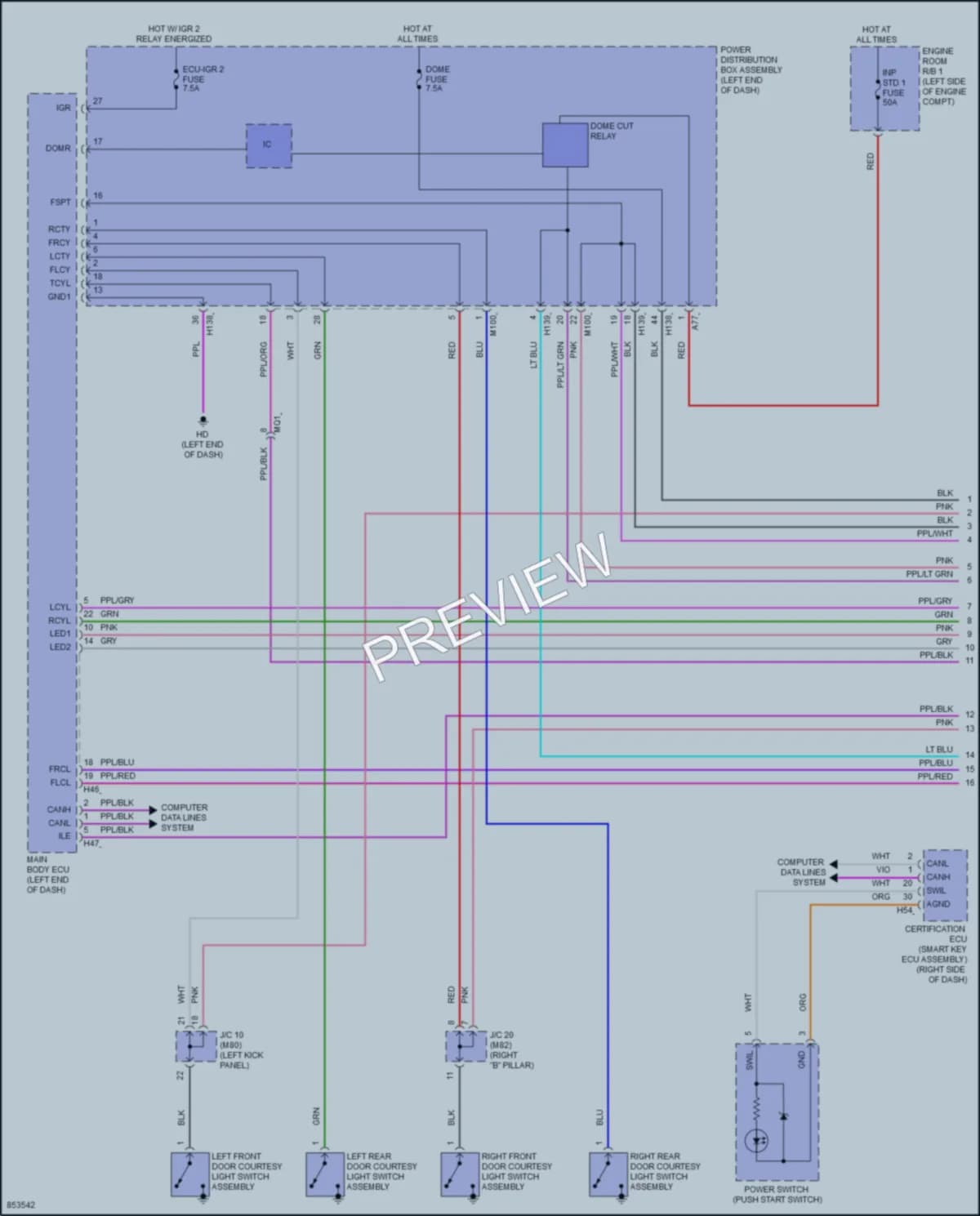 2024 Toyota CrownHybrid Interior Lights wiring diagram preview