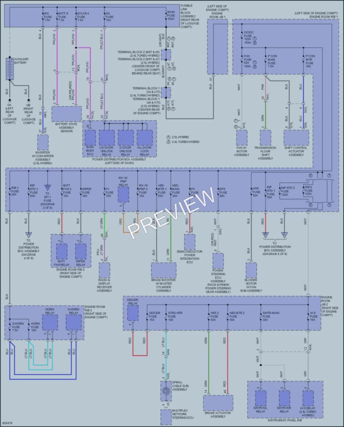 2024 Toyota CrownHybrid Power Distribution wiring diagram preview