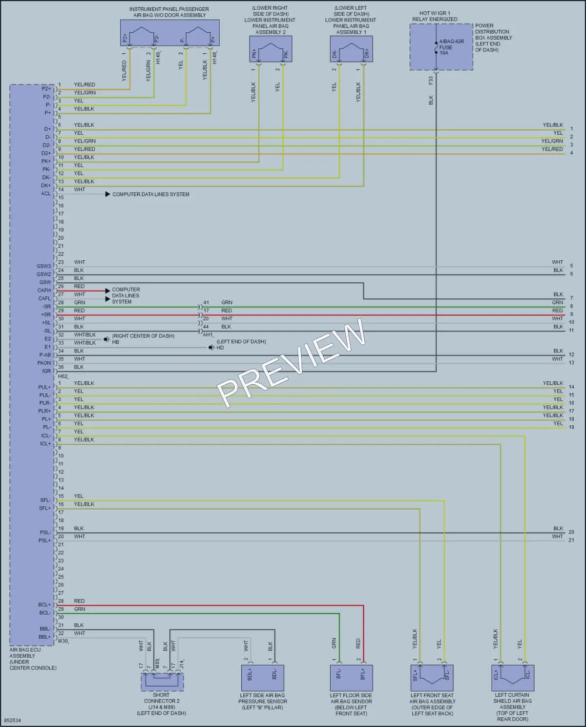 2024 Toyota CrownHybrid Supplemental Restraints wiring diagram preview