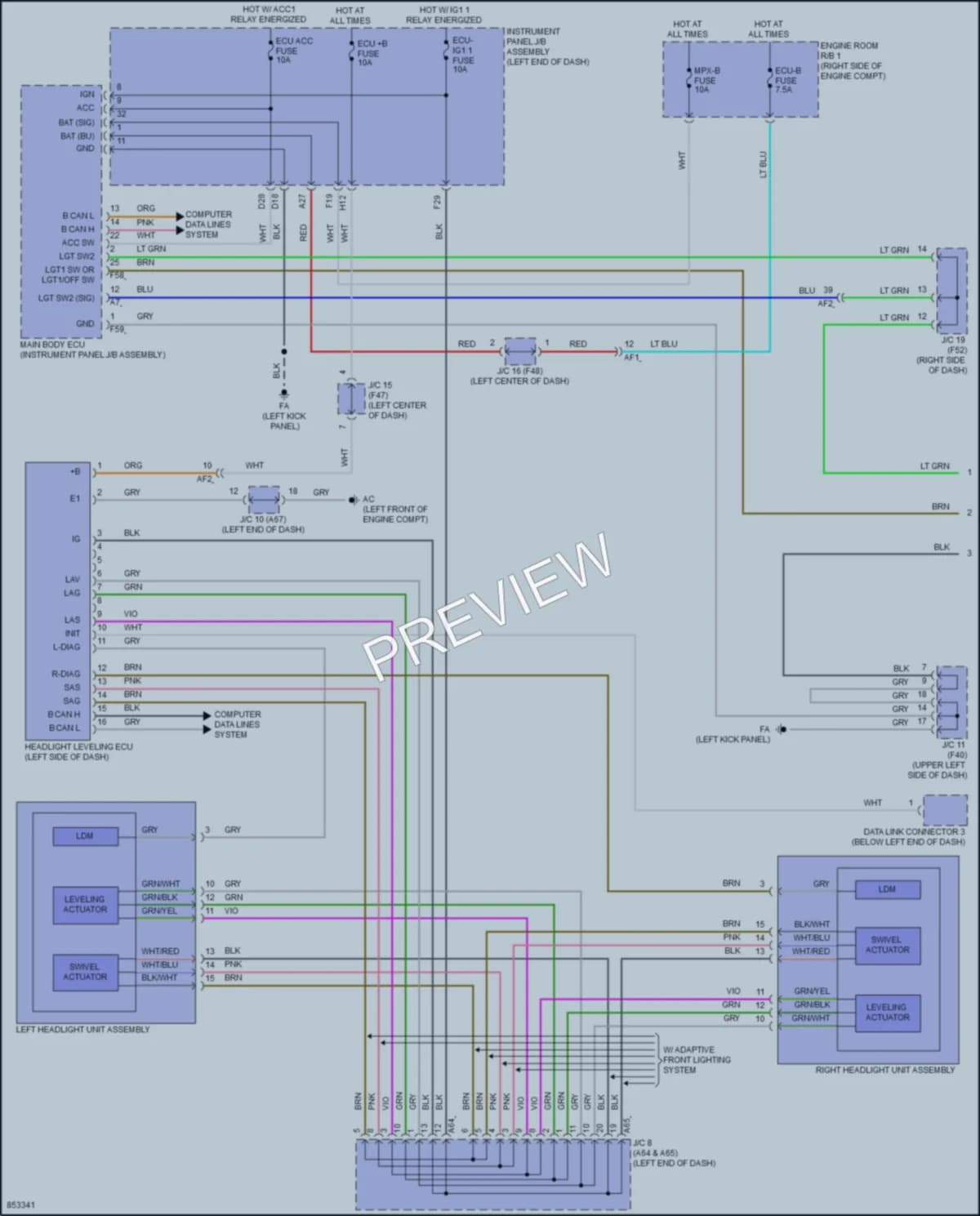 2024 Toyota GR86 Headlights wiring diagram preview