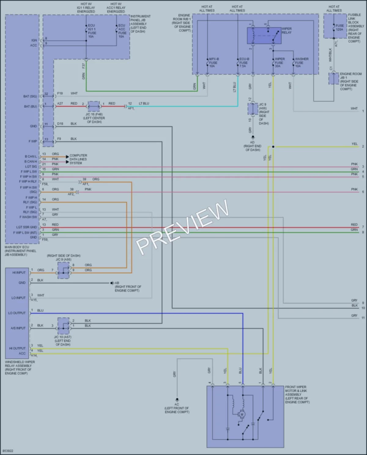 2024 Toyota GR86 Wiper Washer wiring diagram preview