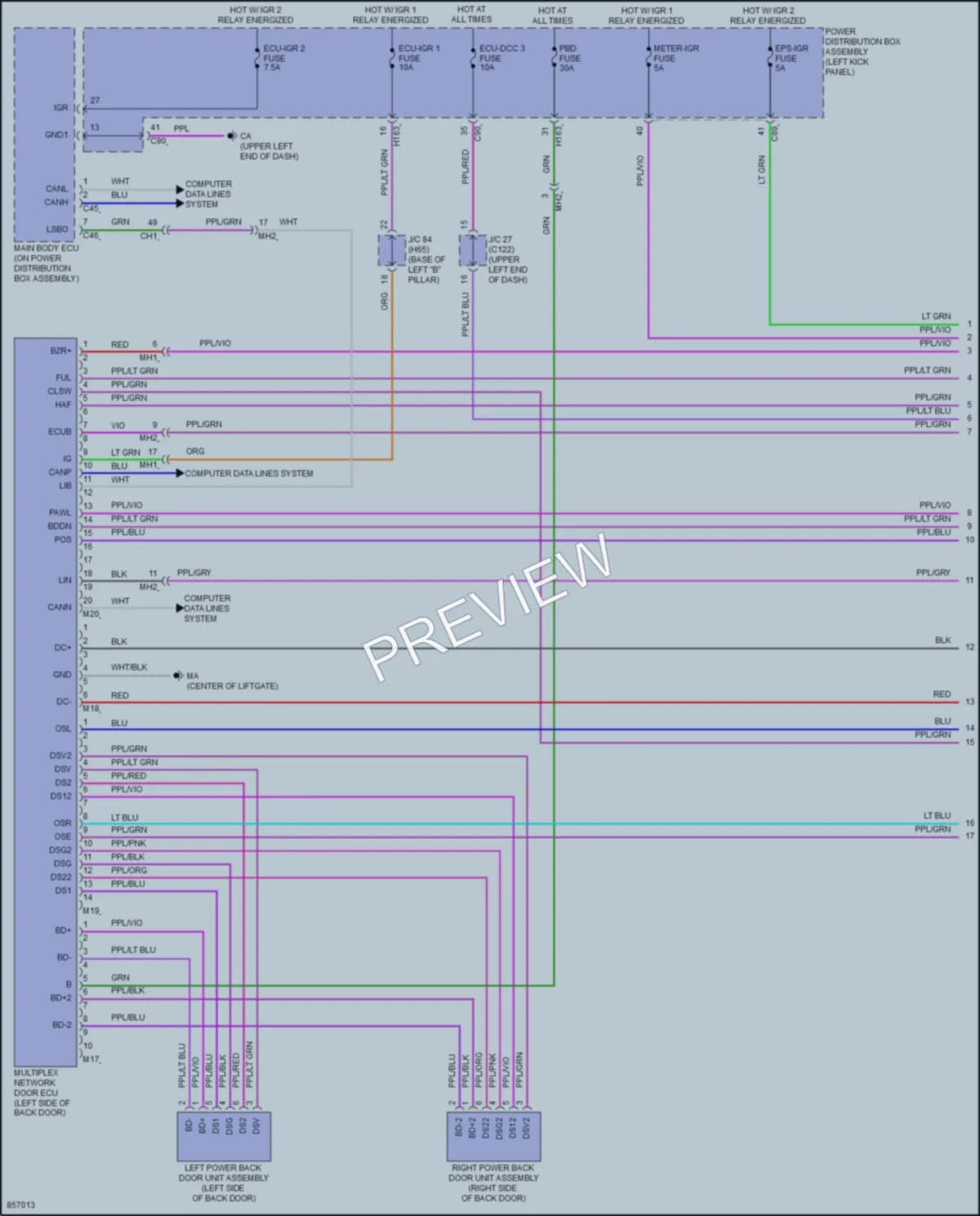 2024 Toyota GrandHighlander Trunk Tailgate Fuel Door wiring diagram preview