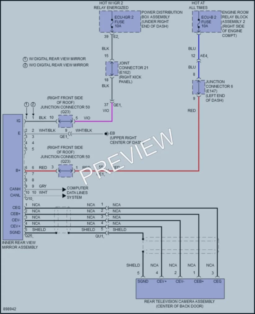 2024 Toyota LandCruiser Power Mirrors wiring diagram preview