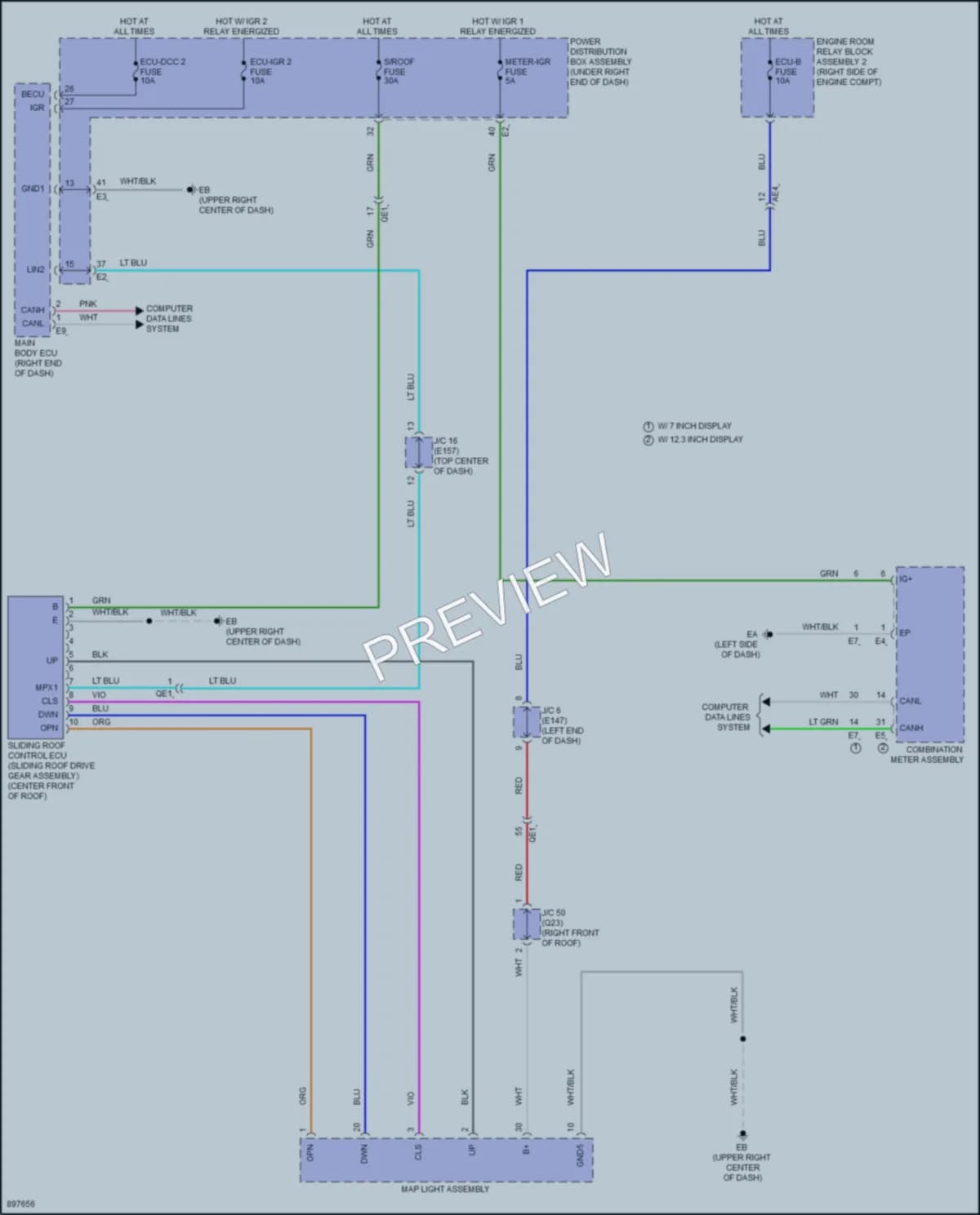 2024 Toyota LandCruiser Power Top Sunroof wiring diagram preview
