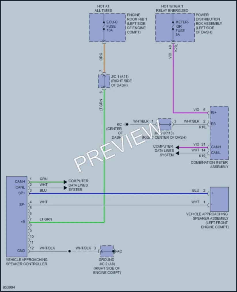 2024 Toyota Prius Active Bodyworks wiring diagram preview