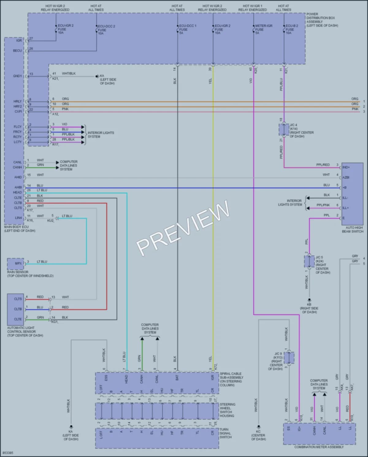 2024 Toyota Prius Headlights wiring diagram preview
