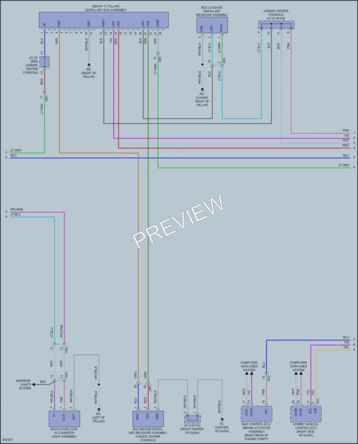 2024 Toyota Prius Power Door Locks wiring diagram preview