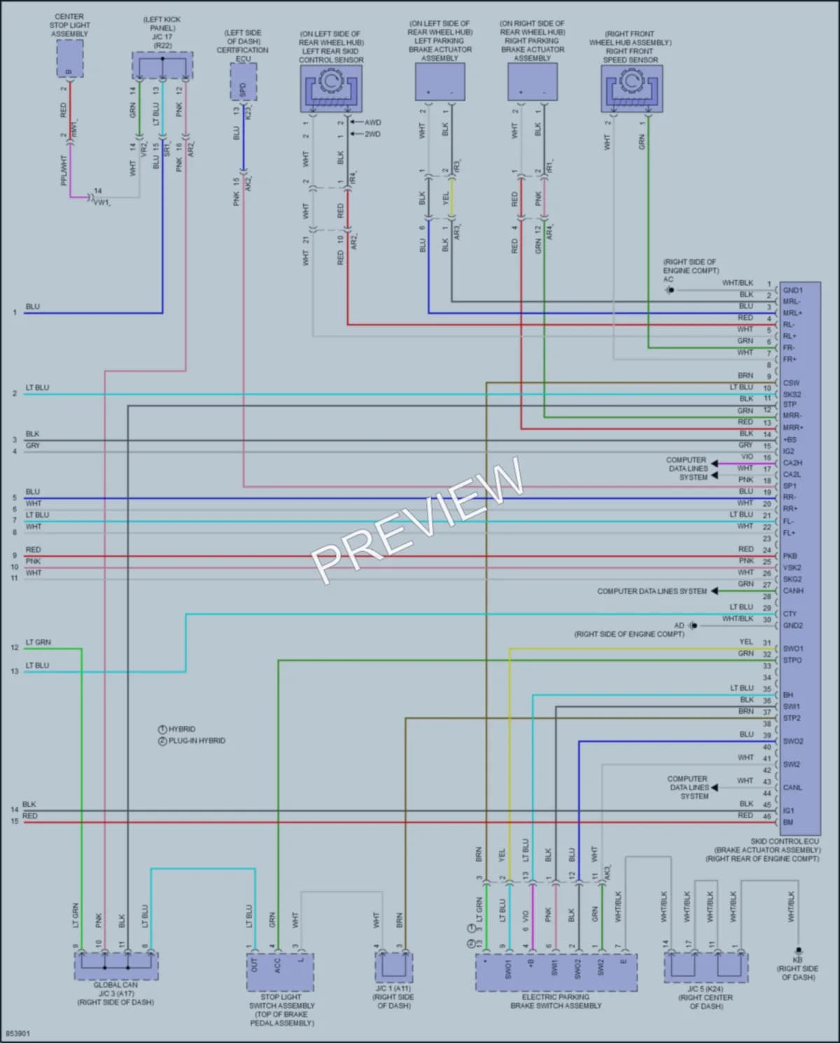 2024 Toyota PriusPrime Anti Lock Brakes wiring diagram preview