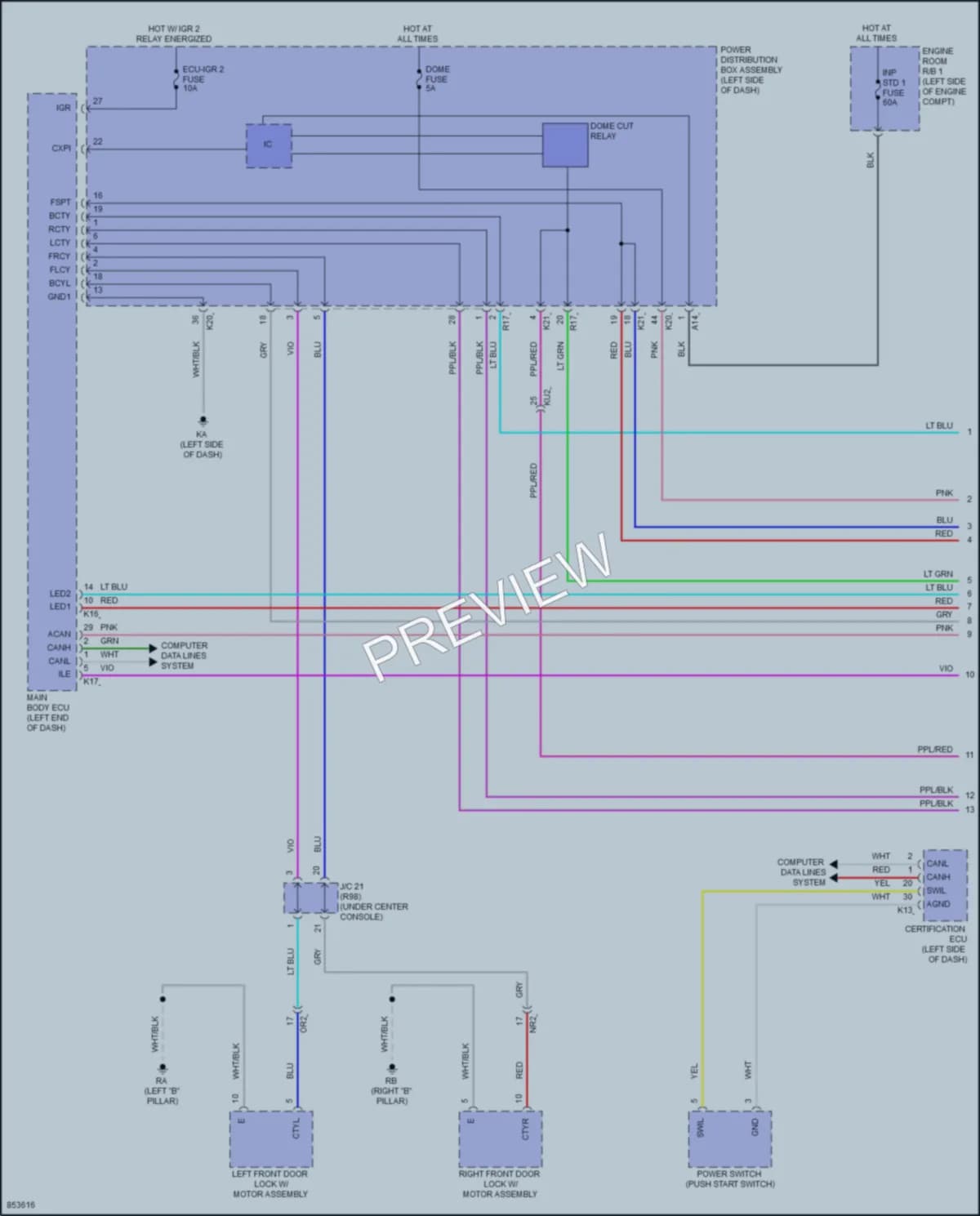 2024 Toyota PriusPrime Interior Lights wiring diagram preview