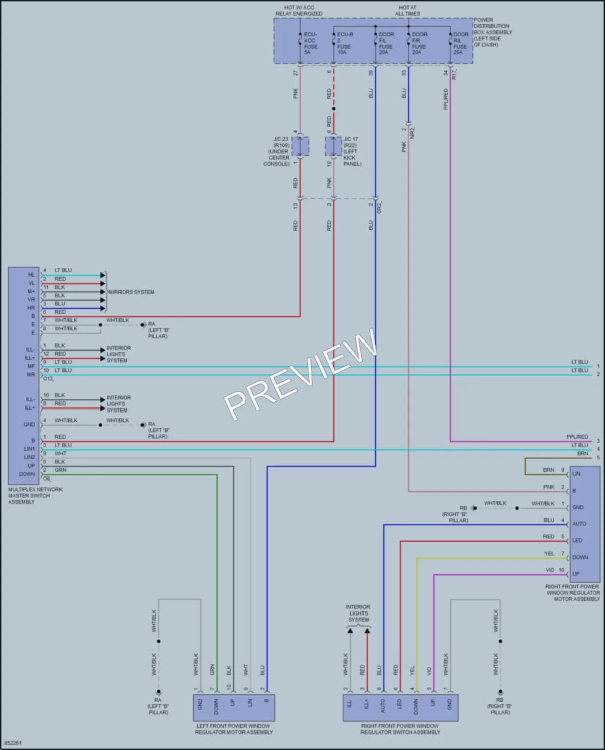 2024 Toyota PriusPrime Power Windows wiring diagram preview