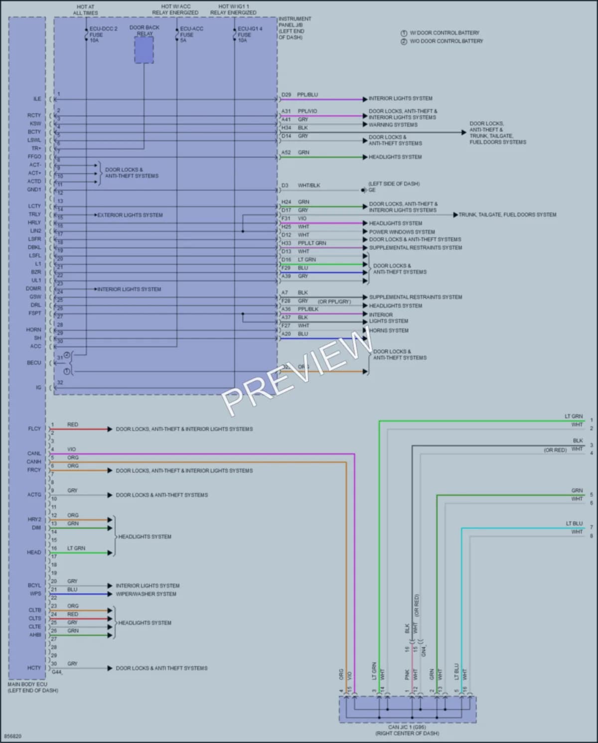 2024 Toyota RAV4 Body Control Modules wiring diagram preview