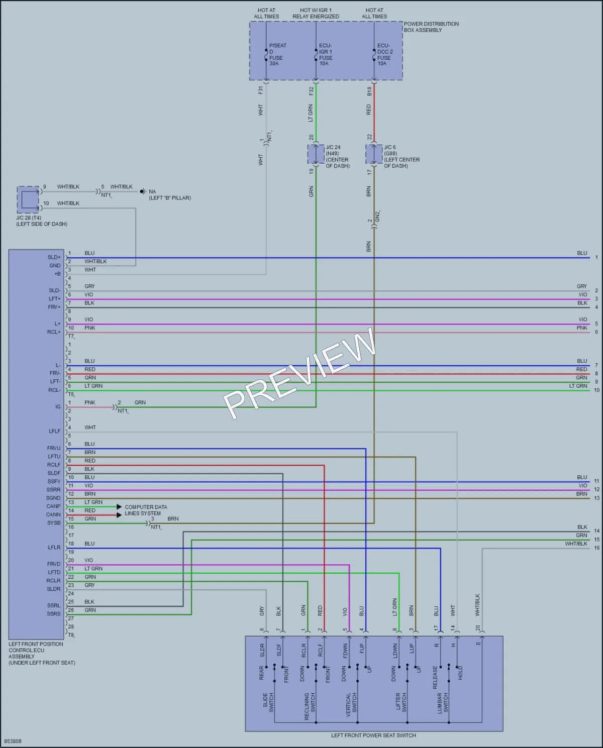 2024 Toyota RAV4Prime Memory Systems wiring diagram preview