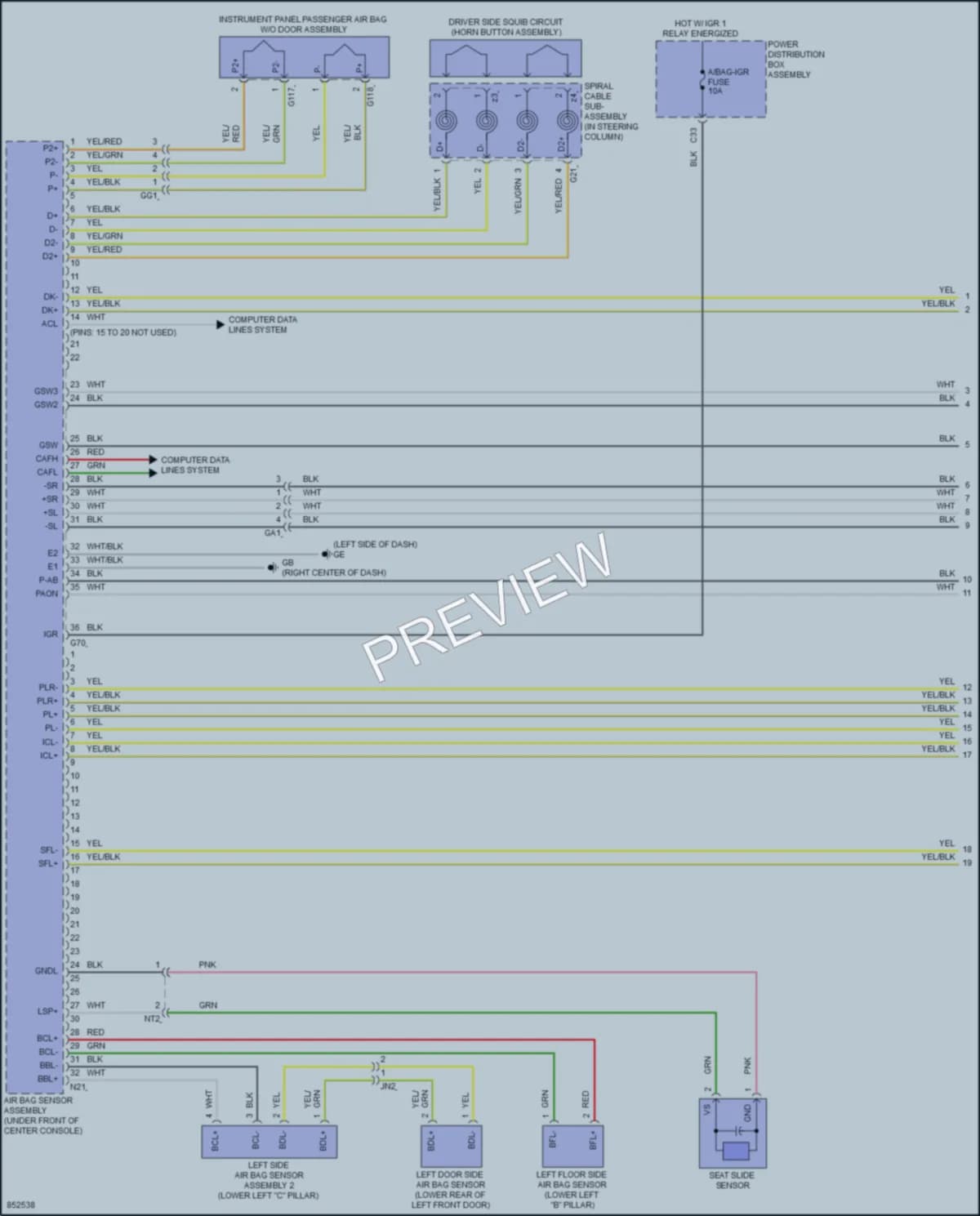 2024 Toyota RAV4Prime Supplemental Restraints wiring diagram preview