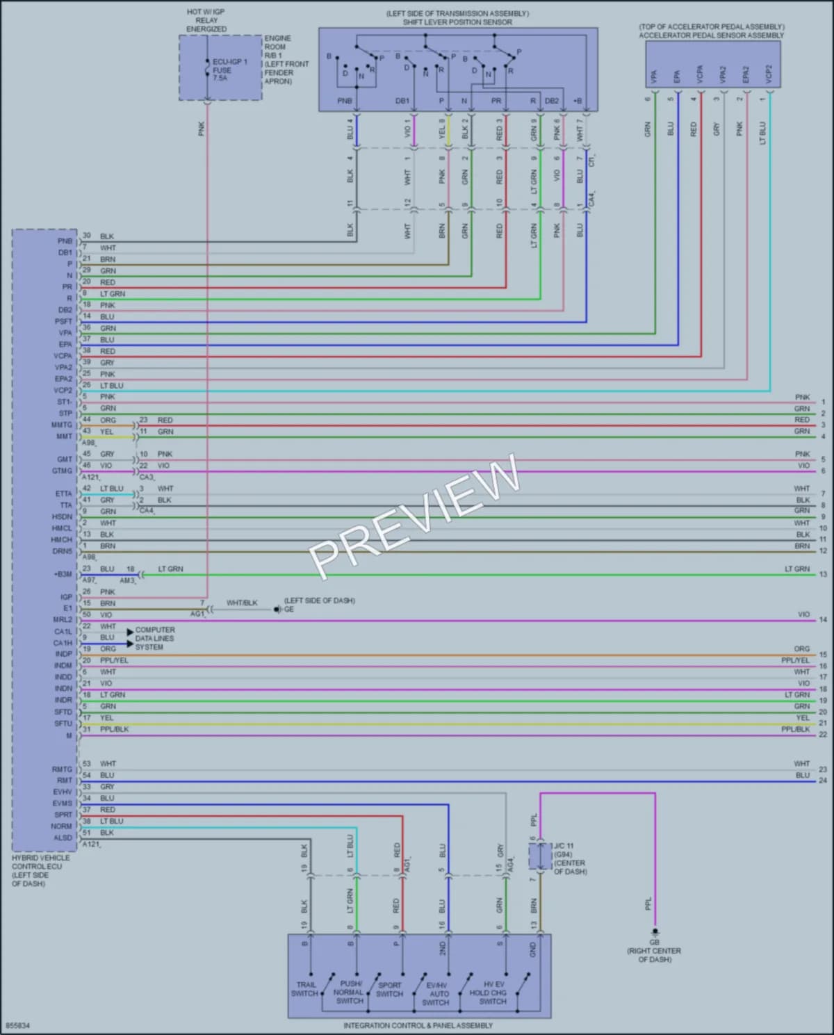 2024 Toyota RAV4Prime Transmission wiring diagram preview