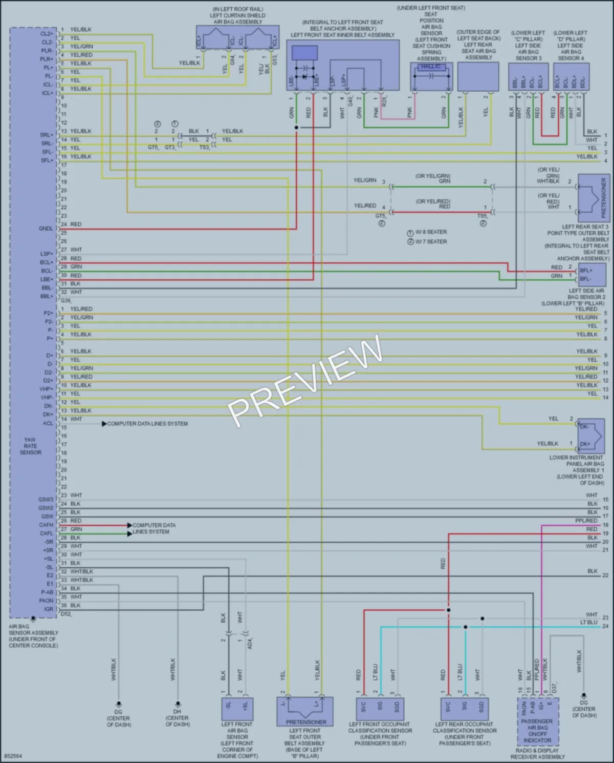 2024 Toyota Sienna Supplemental Restraints wiring diagram preview