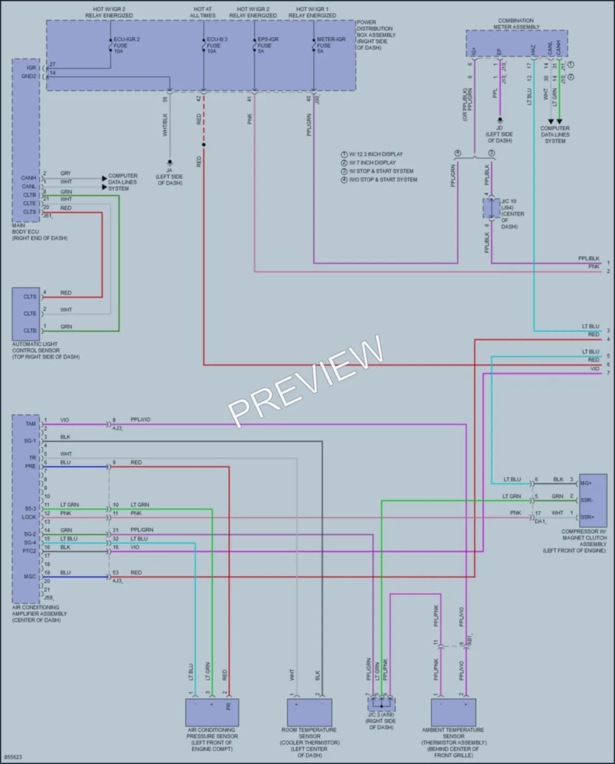 2024 Toyota Tacoma Air Conditioning wiring diagram preview