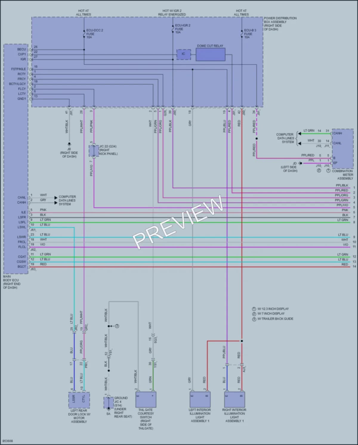2024 Toyota Tacoma Interior Lights wiring diagram preview