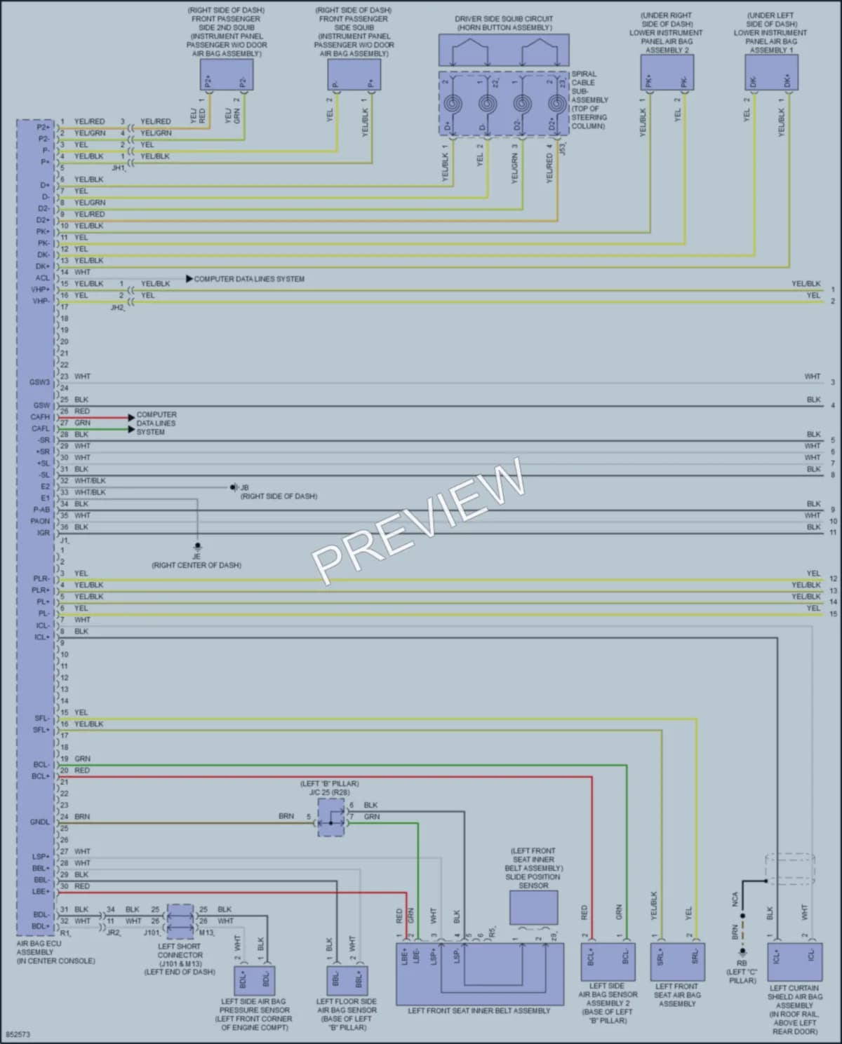 2024 Toyota Tacoma Supplemental Restraints wiring diagram preview
