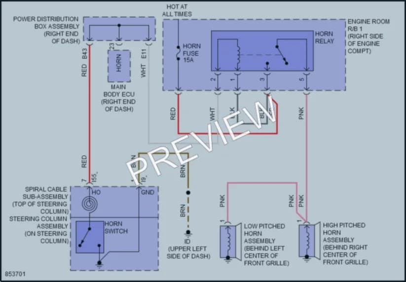 2024 Toyota Tundra Horn wiring diagram preview