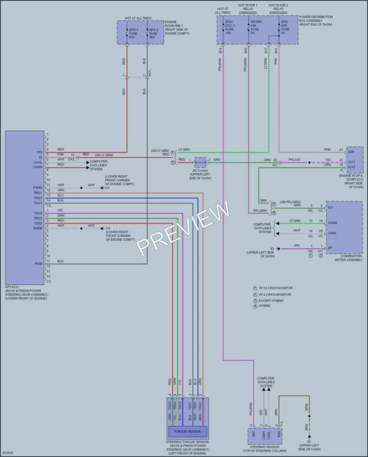 2024 Toyota TundraHybrid Electronic Power Steering wiring diagram preview