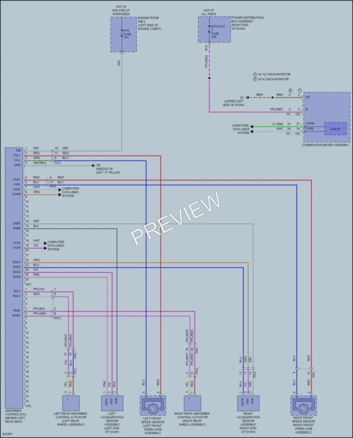 2024 Toyota TundraHybrid Electronic Suspension wiring diagram preview