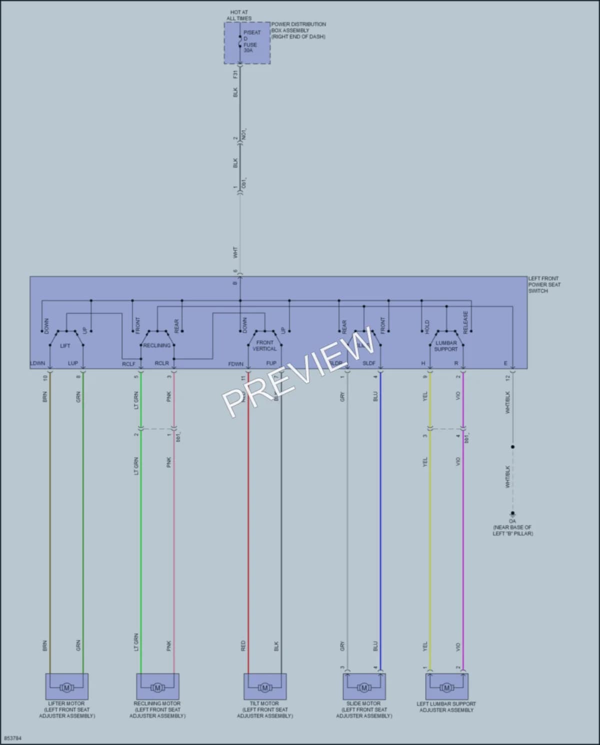 2024 Toyota TundraHybrid Power Seats wiring diagram preview