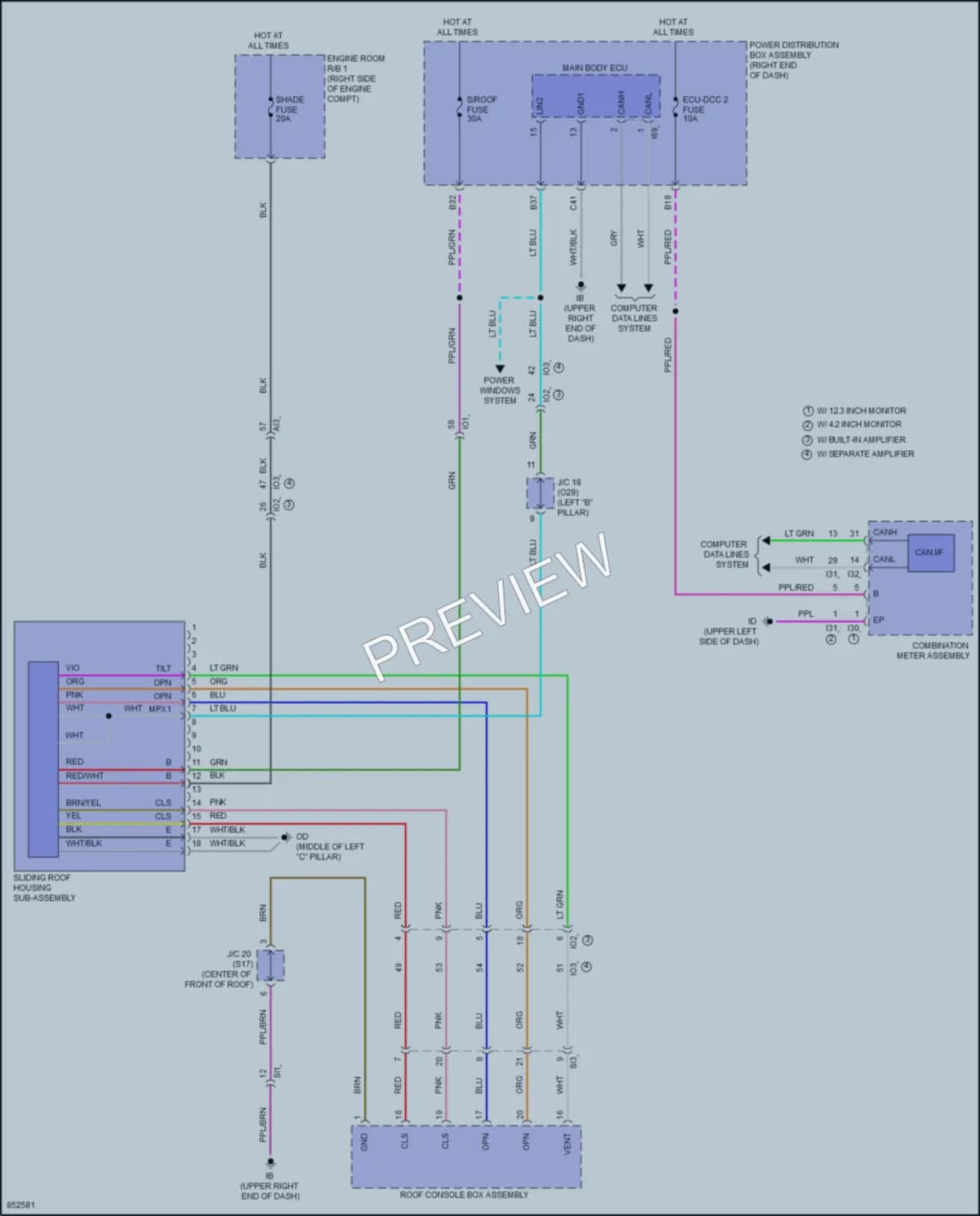 2024 Toyota TundraHybrid Power Top Sunroof wiring diagram preview