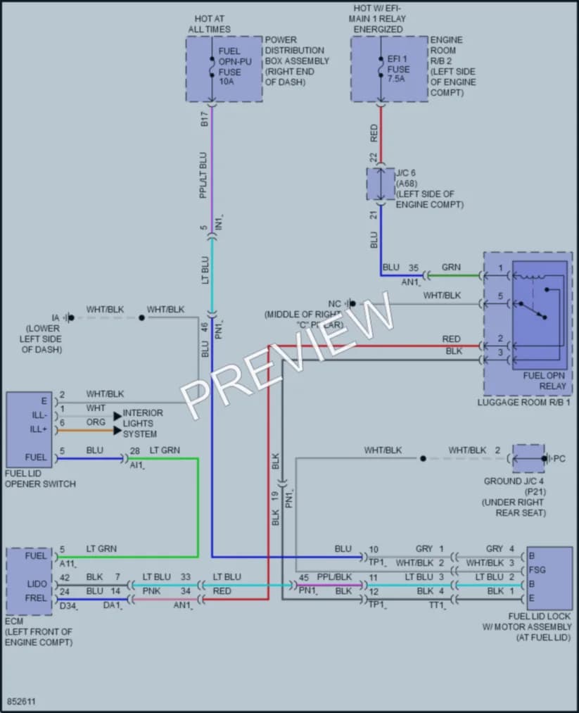 2024 Toyota TundraHybrid Trunk Tailgate Fuel Door wiring diagram preview