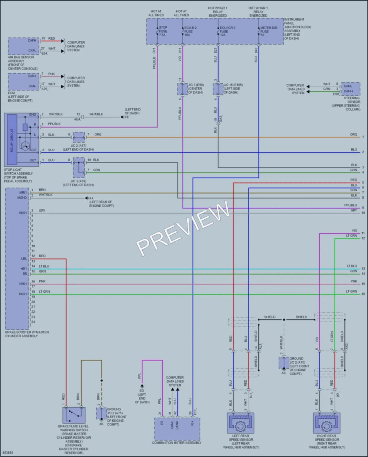 2024 Toyota VenzaHybrid Anti Lock Brakes wiring diagram preview