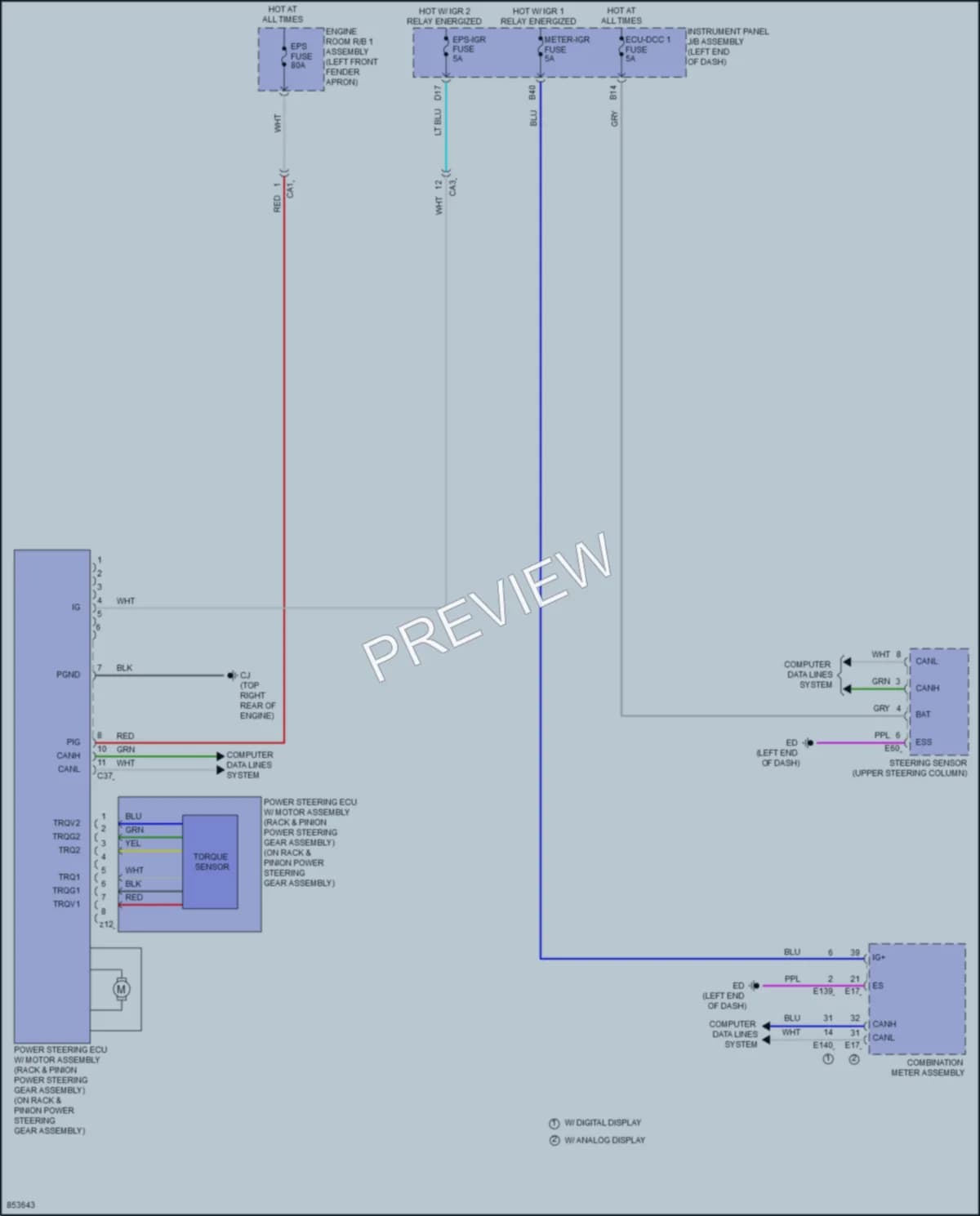2024 Toyota VenzaHybrid Electronic Power Steering wiring diagram preview