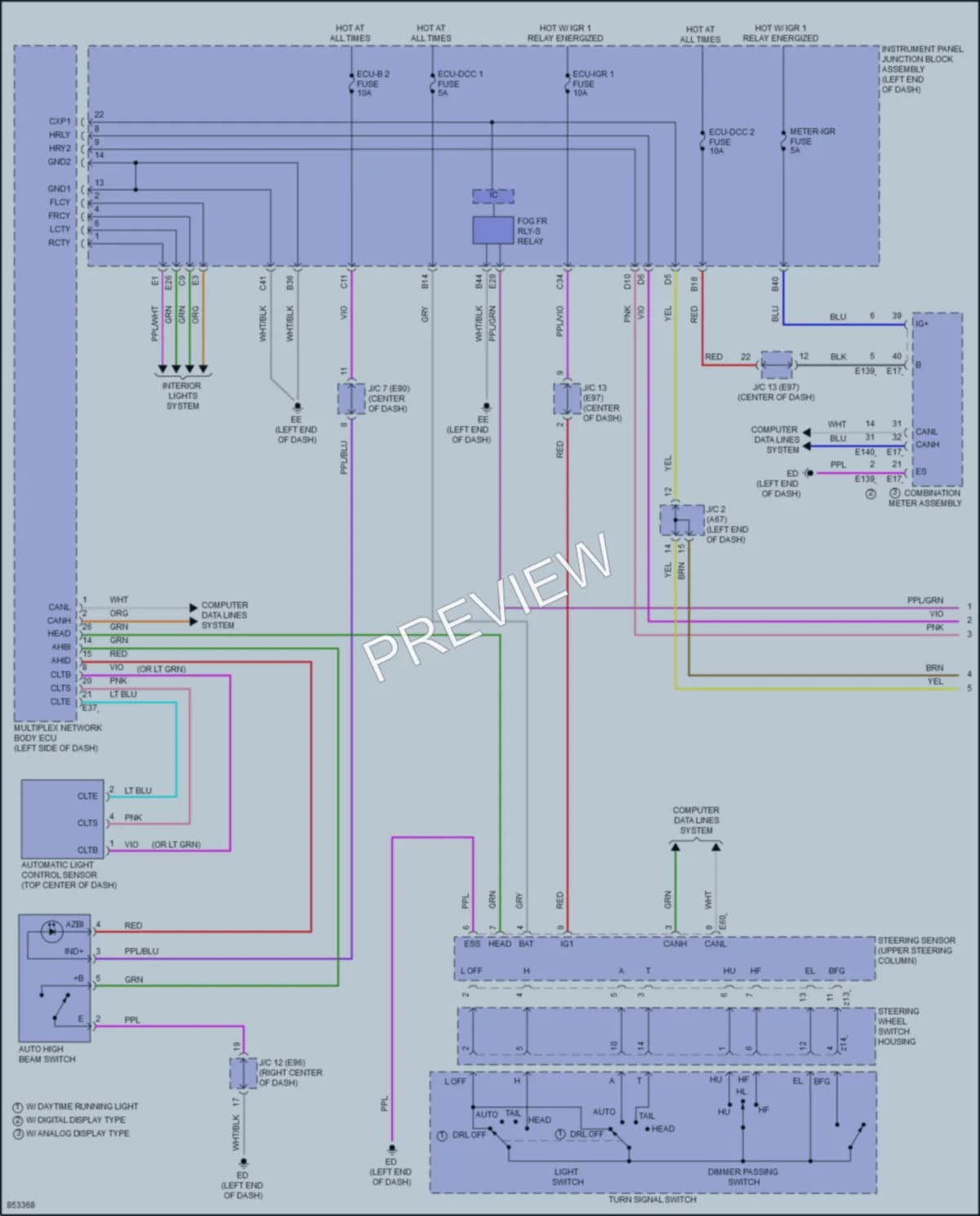 2024 Toyota VenzaHybrid Headlights wiring diagram preview