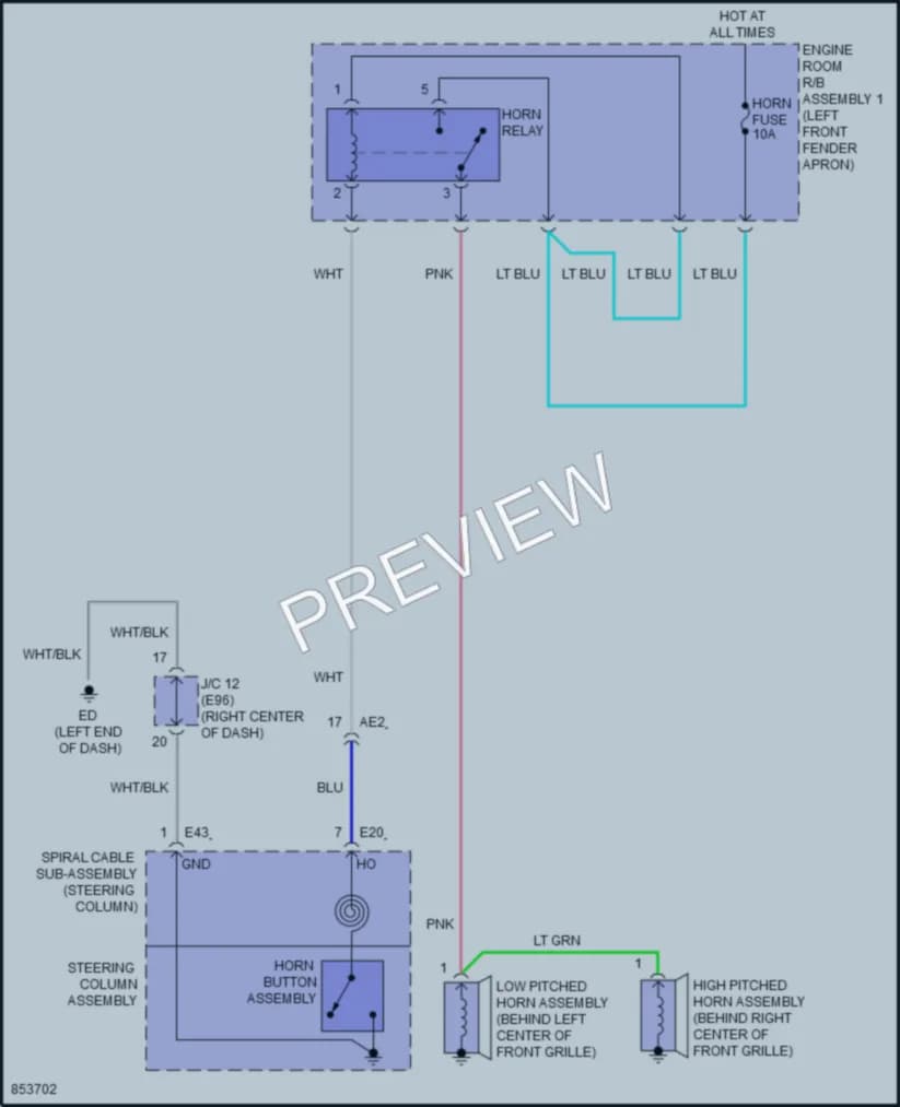 2024 Toyota VenzaHybrid Horn wiring diagram preview