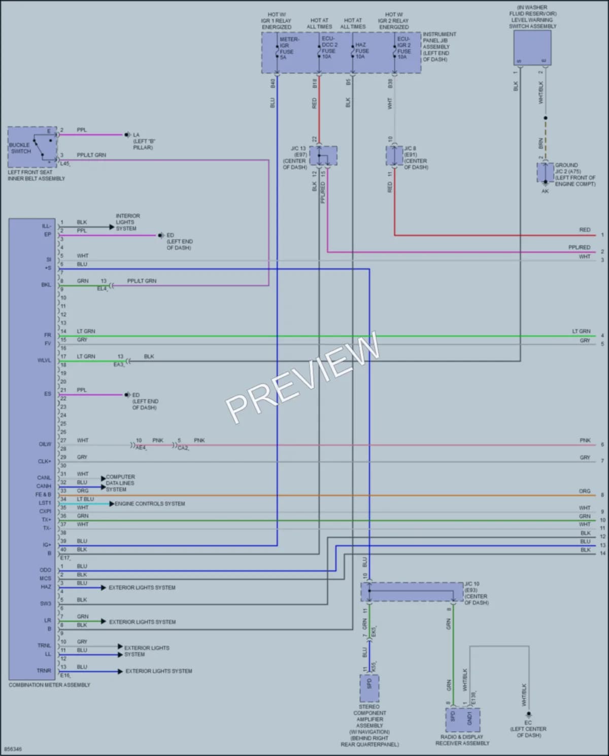 2024 Toyota VenzaHybrid Instrument Cluster wiring diagram preview