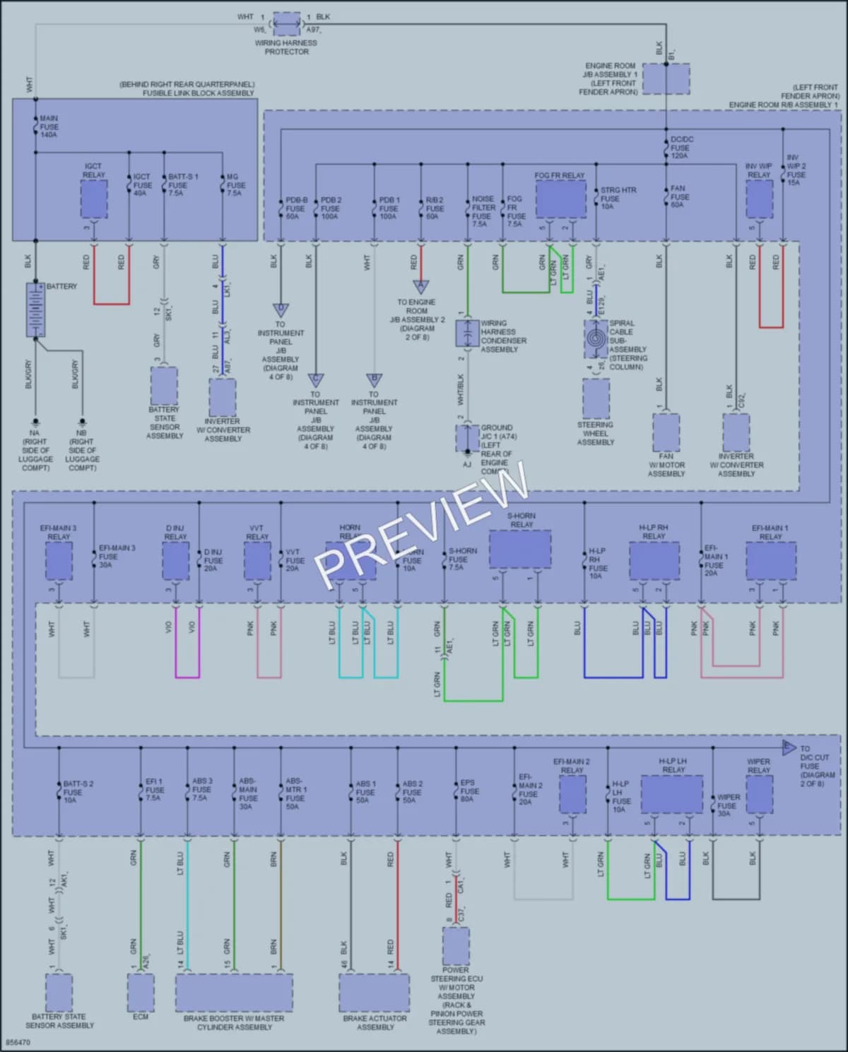 2024 Toyota VenzaHybrid Power Distribution wiring diagram preview