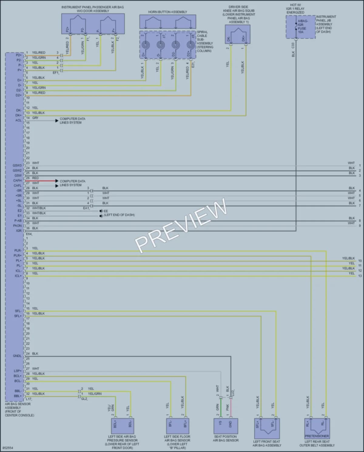 2024 Toyota VenzaHybrid Supplemental Restraints wiring diagram preview
