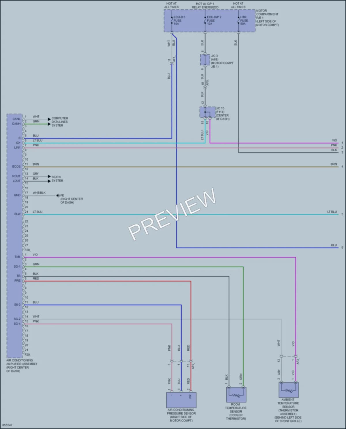 2024 Toyota bZ4X Air Conditioning wiring diagram preview