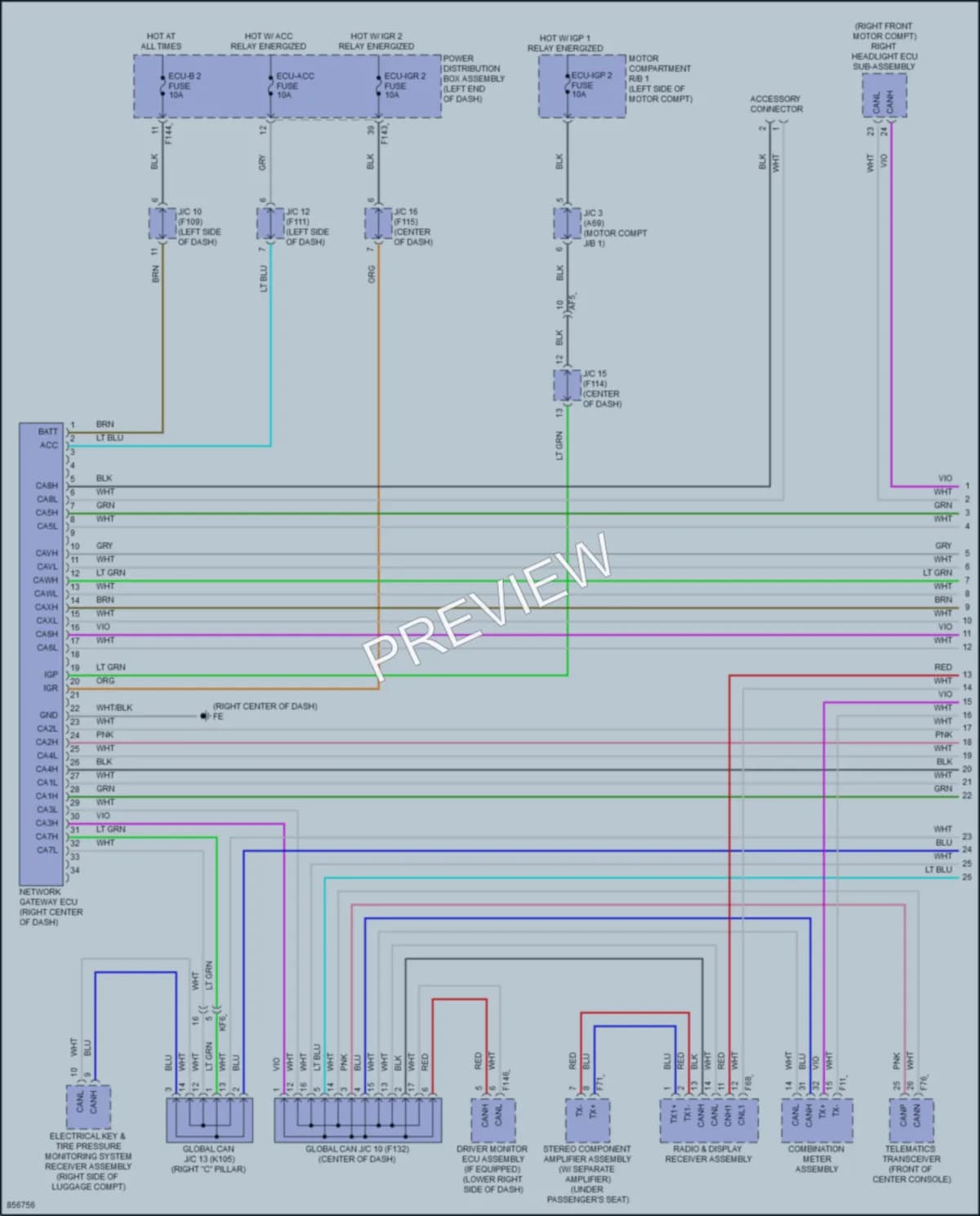 2024 Toyota bZ4X Computer Data Lines wiring diagram preview