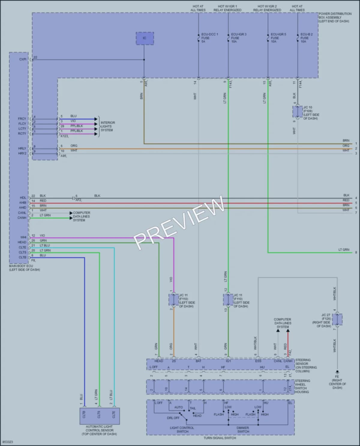 2024 Toyota bZ4X Headlights wiring diagram preview