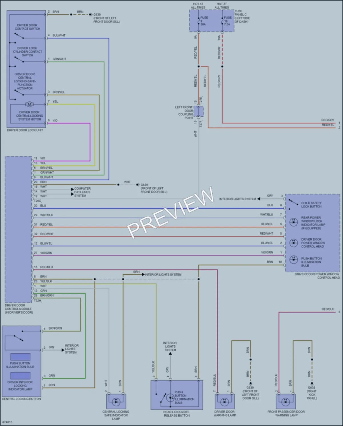 2024 Volkswagen Atlas Power Door Locks wiring diagram preview