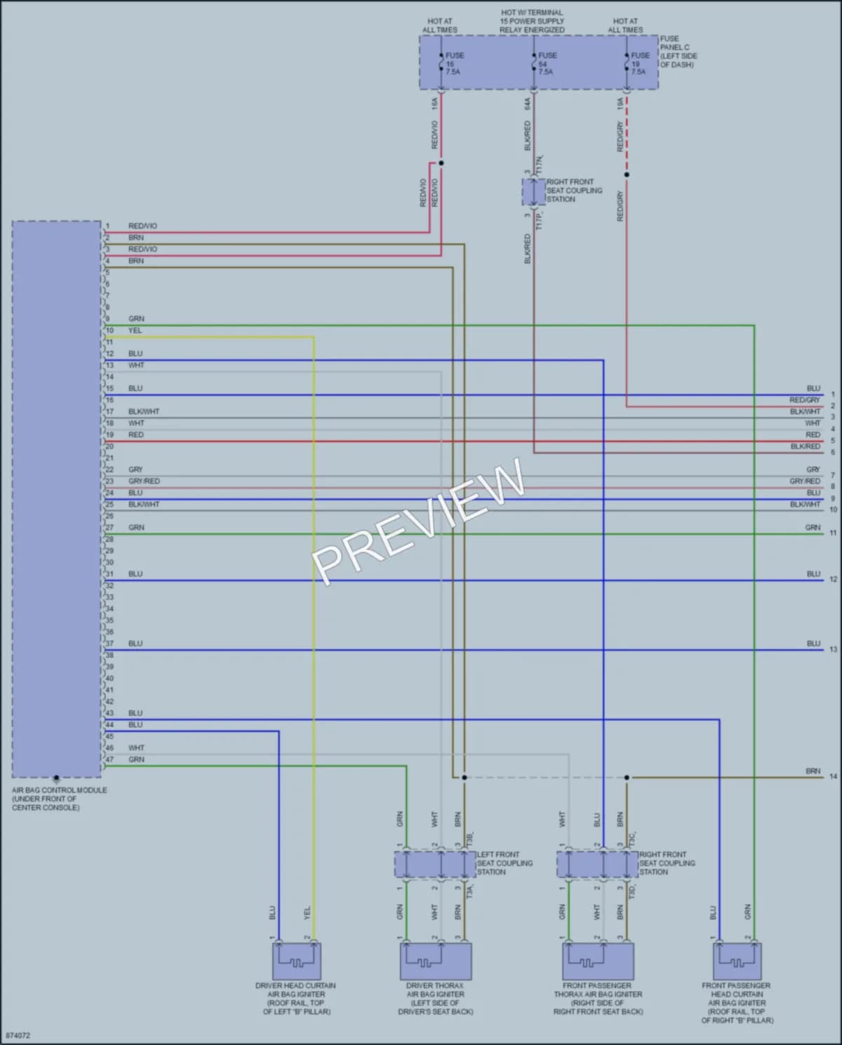 2024 Volkswagen Atlas Supplemental Restraints wiring diagram preview