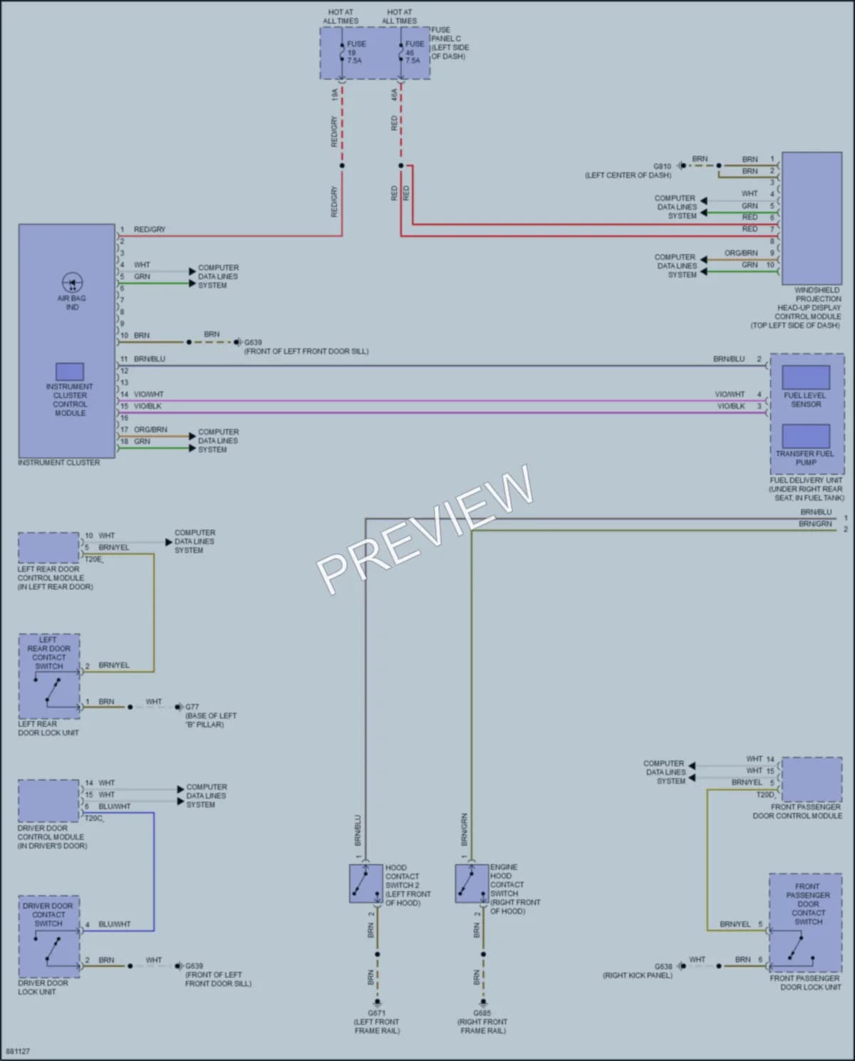 2024 Volkswagen AtlasCrossSport Instrument Cluster wiring diagram preview