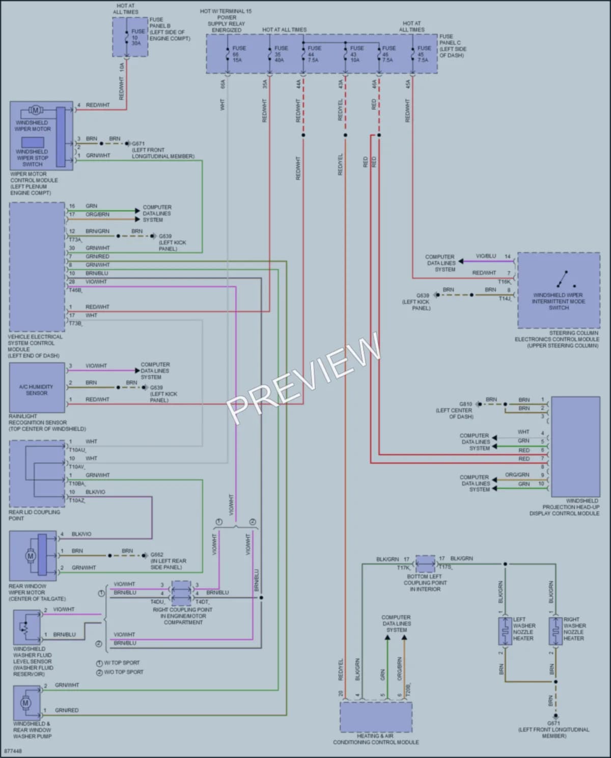 2024 Volkswagen GolfGTI Wiper Washer wiring diagram preview