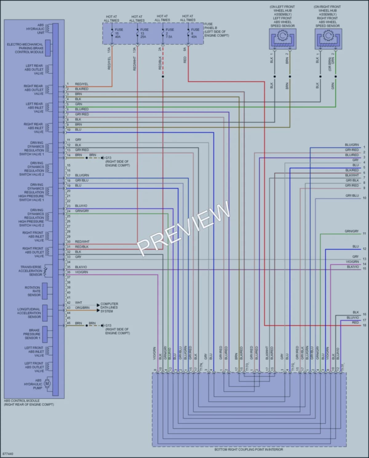 2024 Volkswagen GolfR Anti Lock Brakes wiring diagram preview
